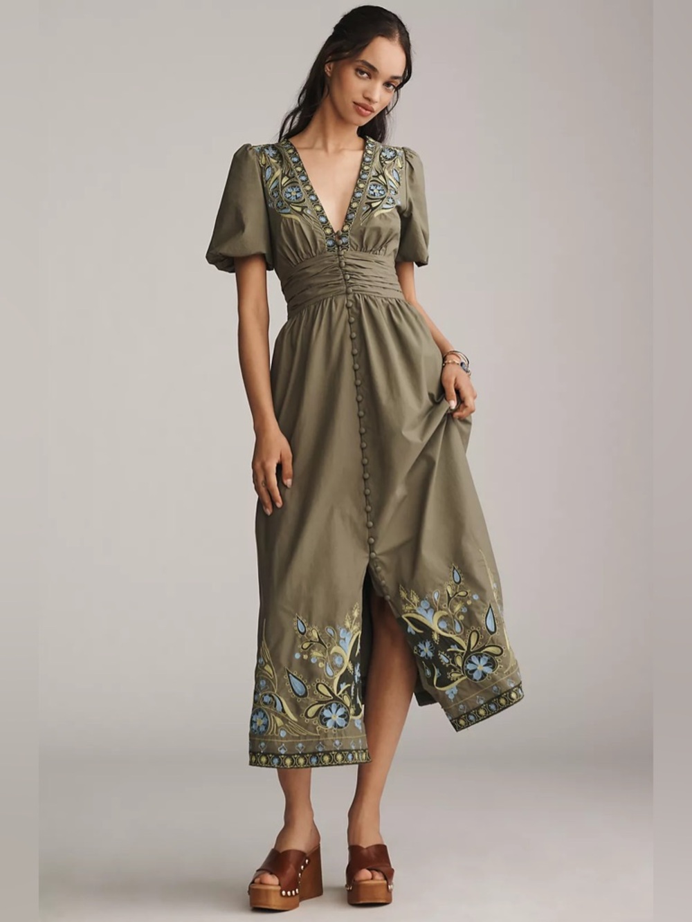 Anthropologie green Katerina floral
Embellished midi dress - Picture 2 of 10